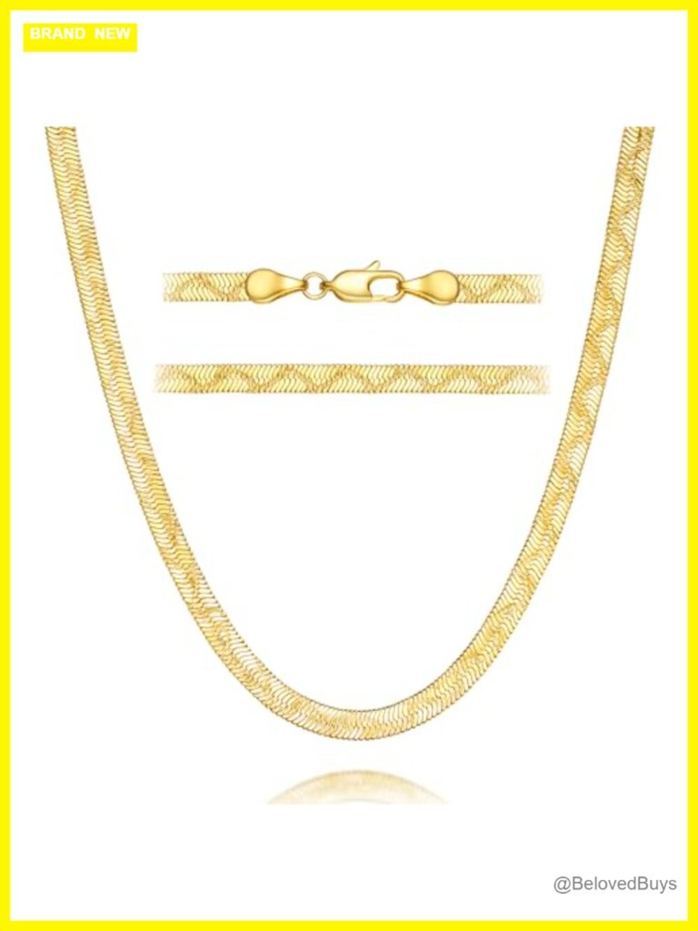 14k Gold Snake Chain Necklace 4mm Unisex Herringbone Lobster Clasp
